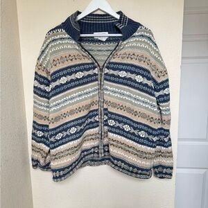 VINTAGE ANNEX NORDIC FAIR ISLE ZIP SWEATER
